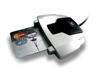 CARD READER VERTICALE x SMART CARD ATLANTIS P005-SMARTCRV-U USB x CNS-CRS-Firma  digitale, etc - nero - cavo 120cm Fino-30-09